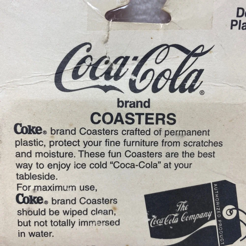 Coca Cola Plastic Coasters‎ Set 4 Rocking Horse Vintage Made in USA